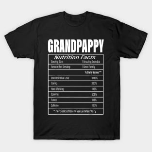 Grandpappy Nutrition Facts Funny Fathers Day Grandpa Men T-Shirt